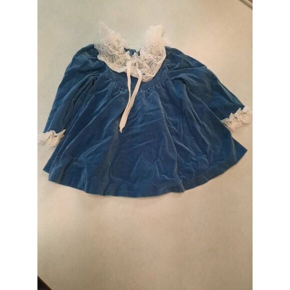 Vintage Good Lad Size 18 Months Blue Dress with Lace Accents Made in USA - Picture 1 of 7